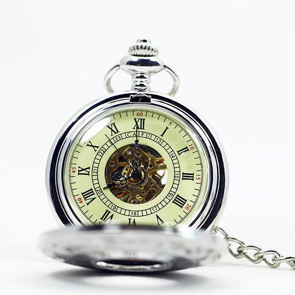 

мода новый дизайн полые механические карманные часы унисекс нержавеющая сталь часы ручка часы fob мода новый sqcafc, Silver