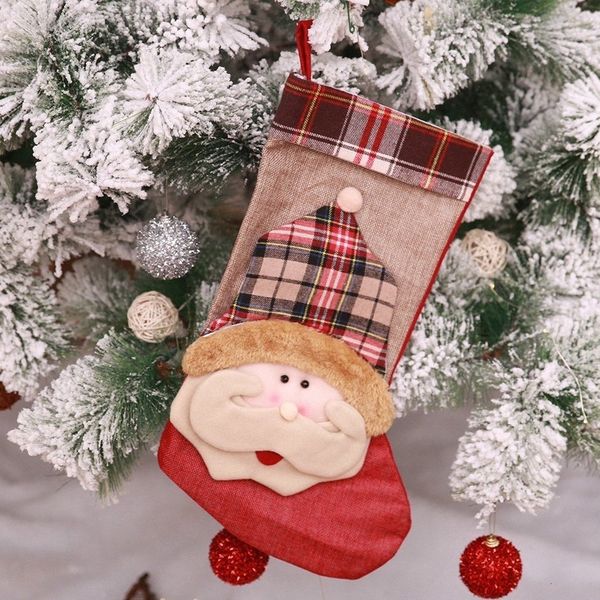 

snowman decorations old tree socks man christmas hanging gift bag k598#