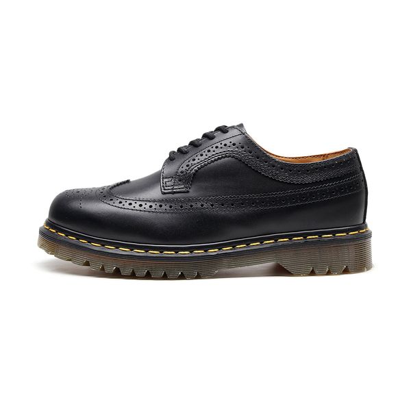 

big size men dress shoes brogue style lace up shoe for man cow muscle sole loafer z530, Black