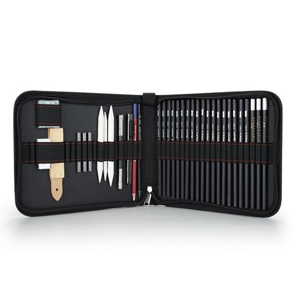 

professional art set drawing sketching set with sketch graphite charcoal pencils bag eraser art kit for student artist
