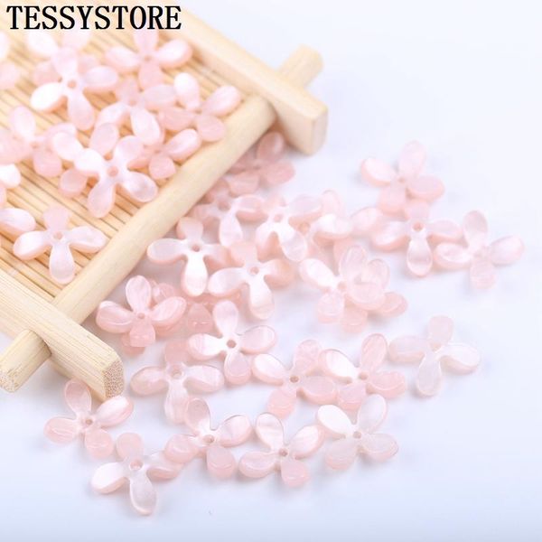

10pcs acrylic acetate four-leaf clover beads small flower shape spacer beads for jewelry making hairpin bracelet accessories wmtbxg