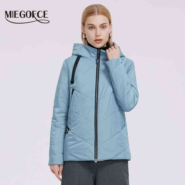 

miegofce jacket waterproof women coat special design sport classic jacket hooded quality filler women's parka 211221, Black