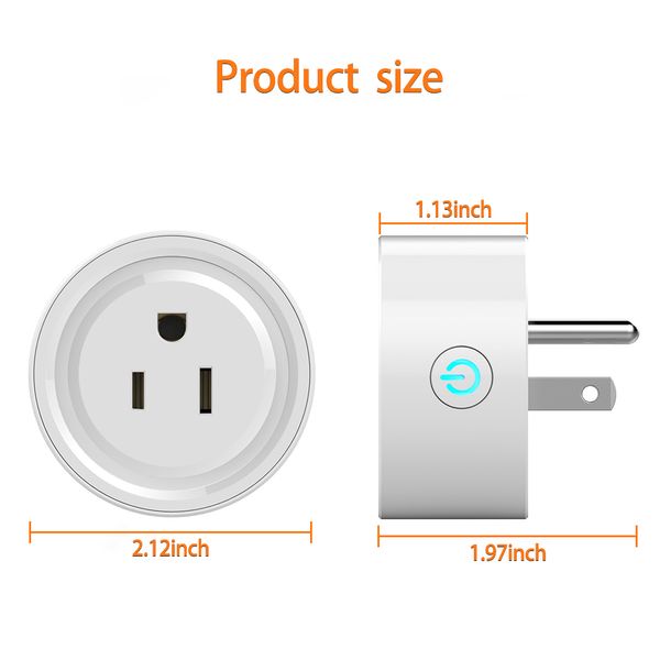 Presa di temporizzazione intelligente Spina WiFi US Presa wireless Controllo vocale Prese intelligenti Funziona con l'app Alexa Google Home Tuya