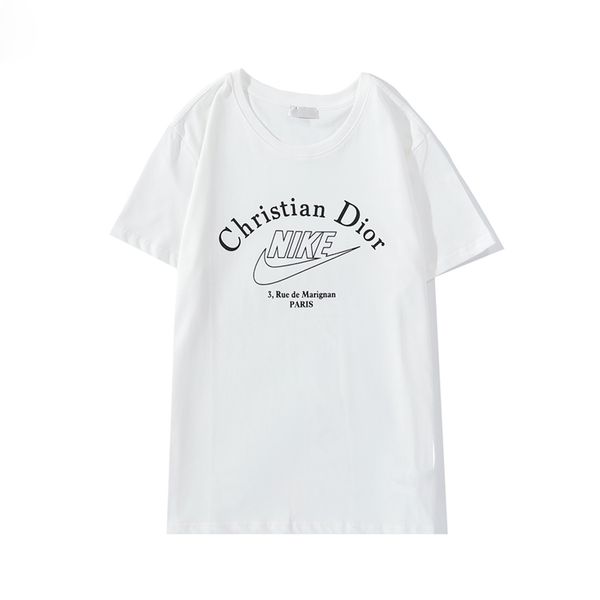 

2020men and women letter t shirt letterprinting men and women fashion summer short sleeve round neck casual t shirt clothes s-2xl, White;black