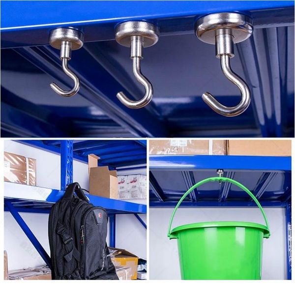 

heavy duty magnetic hook, strong neodymium magnets hook for home, kitchen, workplace,etc ,d16mm hold up to 80pounds, p jlluje