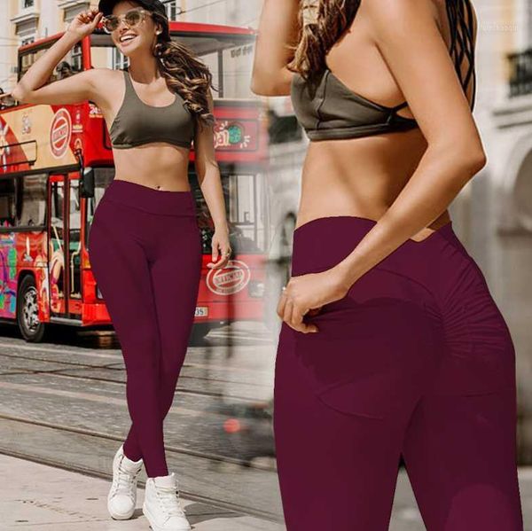 

yoga outfits women tights leggings elastic sports base fitness trousers pants pleated female crop pants1, White;red