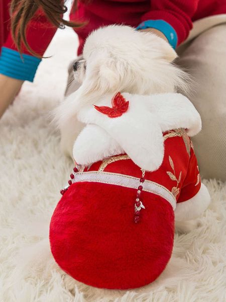 

butterfly love flower little dog tang cotton autumn and winter cloth teddy bears cats pets celebrate the new year
