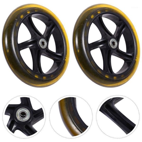 

skateboarding 2pcs scooter wheels mute replacement 180mm pu parts1