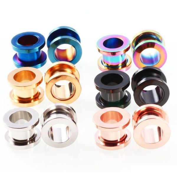 

3mm stainless steel screw ear plugs fit ear flesh tunnels piercing jewelry earring expander earlet gauges body piercing dxrhz, Silver