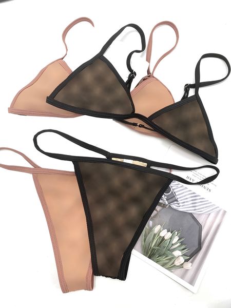 20er Jahre italienischer Bikini Frühling Sommer neue Nachtwäsche Unterwäsche Doppelbuchstaben Damen Bademode Tops hochwertiger Bikini Jacquard 02