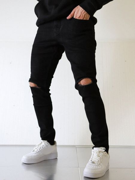 

men slant pocket ripped jeans f8ai#, Blue