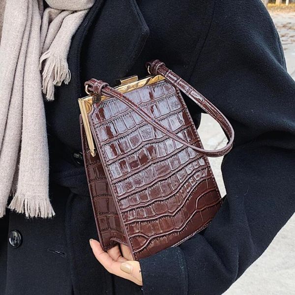 

cross body crocodile pattern square tote bag 2021 fashion quality pu leather women's designer handbag portable shoulder messenger