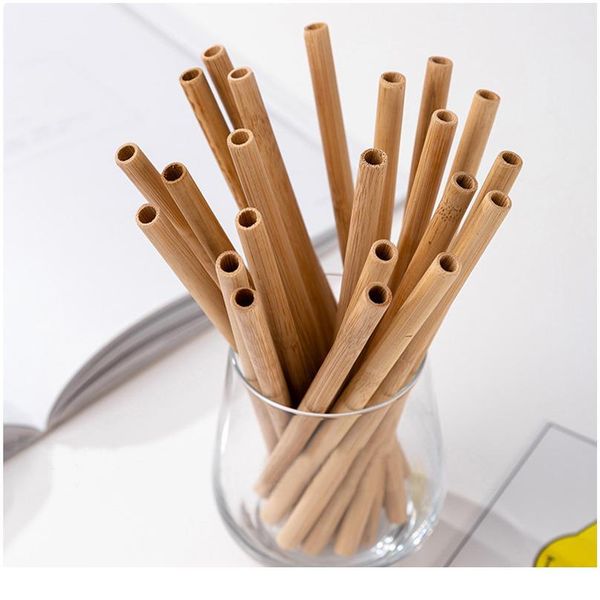

12pcs/set reusable eco-friendly party kitchen straws bamboo drinking straws with clean brush drop shipping w bbywcz