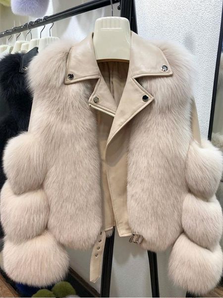 

fashion real fur coats with genuine sheepskin leather wholeskin natural fur jacket outwear luxury women 2020 winter new1, Black