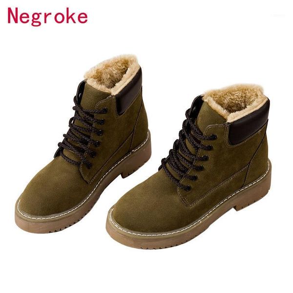 

women boots non-slip flock winter ankle snow boots women platform winter shoes with thick fur warm botas mujer 20201, Black