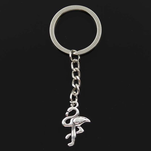 

fashion crane flamingo 26x16mm pendant 30mm key ring metal chain silver color men car gift souvenirs keychain dropshipping