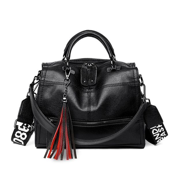 

wide shoulder strap retro women handbags leather ladies shoulder bags brand tassel luxury women crossbody bags c1116
