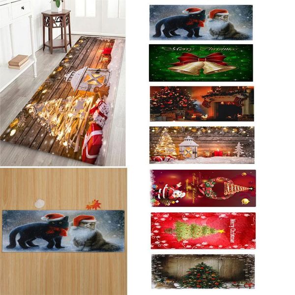 

40# merry christmas welcome doormats indoor home carpets decor 40x120cm living room bedroom carpet doormat decoration