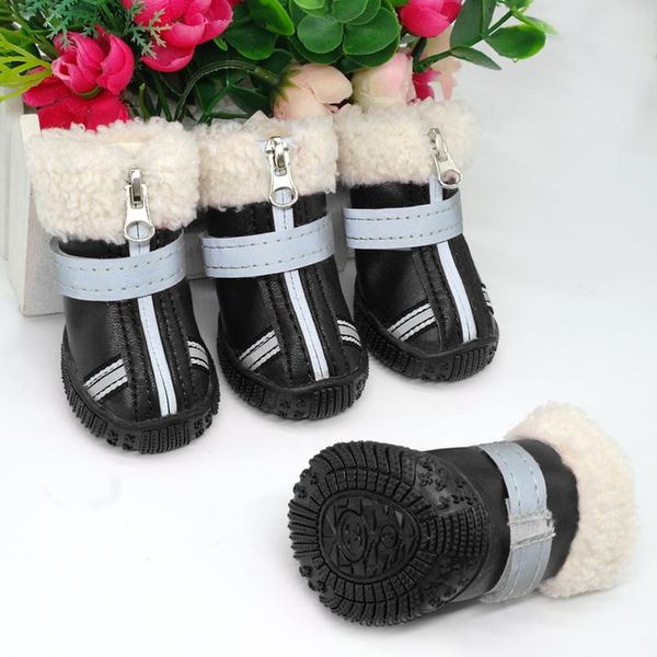 

warm pet dog shoes winter waterproof pet dog boots shoe rain snow booties reflective nonslip footwear for small la jllepi