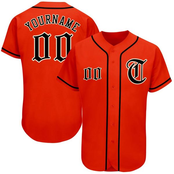 Özel turuncu siyah krem ​​otantik beyzbol forması