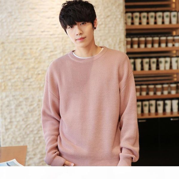 

японская мужская одежда мужская свитер осенью новый свободный свитер круглые шеи пуловер свитер мужчина 3 цвета бесплатная доставка, White;black