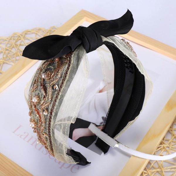 

cokk ретро стразы гробные камни кружева руконы hair hoop большой широкий bowknot палочки для волос оголовье для женщин головной убор волос у, Blue;gray