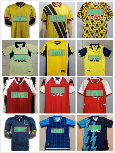 

retro bergkamp henry soccer jersey 91 94 96 97 98 01 02 04 05 06 07 08 highbury ancient maillot gunner oldest shirt, Black;yellow