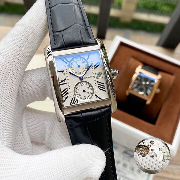 

2020 classic tank mc men watches joker leather wristwatches 316l stainless steel square mens watch d3073