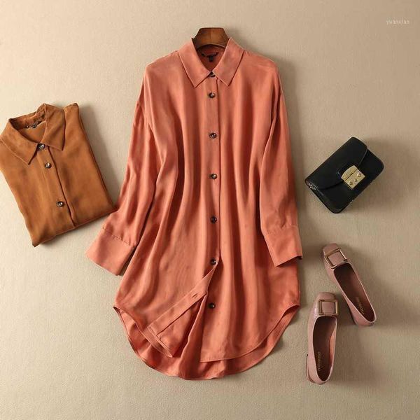 

women shirt foreign trade original single copper long loose female long sleeve shirt blouse ladies 1, White