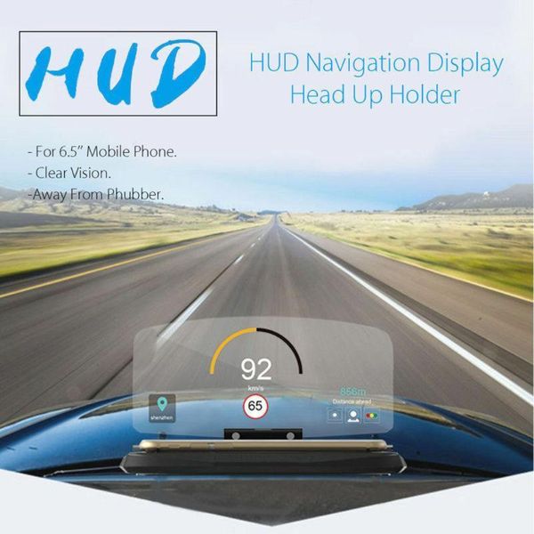 

universal car hud head up display projector phone navigation speedometer hud display phone holder gps projector auto accessories1