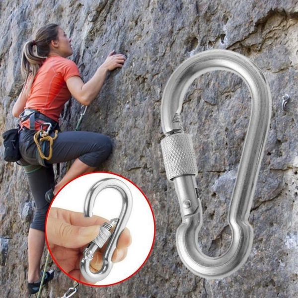 

outdoor carabiner 4pcs large small galvanised carabiner clip heavy duty screw lock eye carabi qylyjq