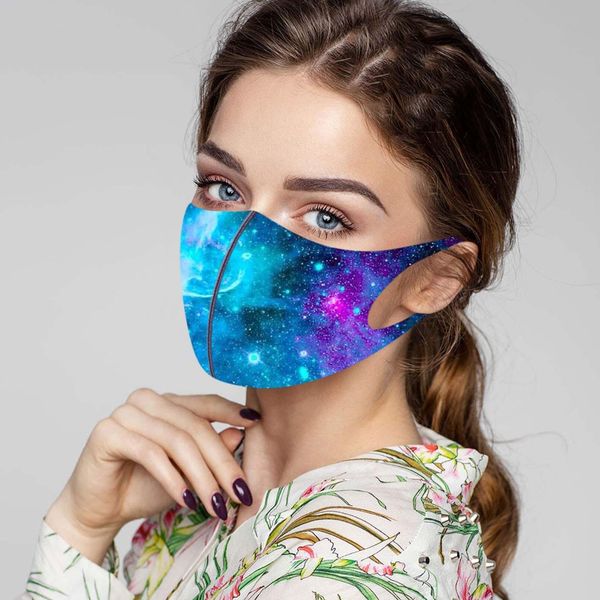 

fabric face mask reusable washable face masks fashion starry sky print mask dust proof filter mouth cover masks masque bbynes