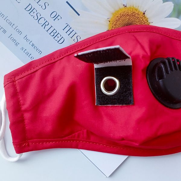 

factory pure color cotton face washable dustproof drinking mask with hole straw breathable protective designer masks dd459