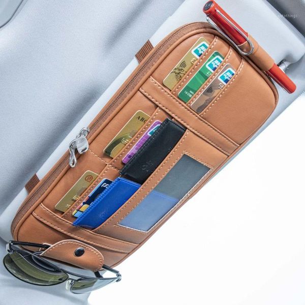 

car auto sun visor point pocket organizer pouch bag card glasses storage holder car-styling ic card holder sunshade bag1