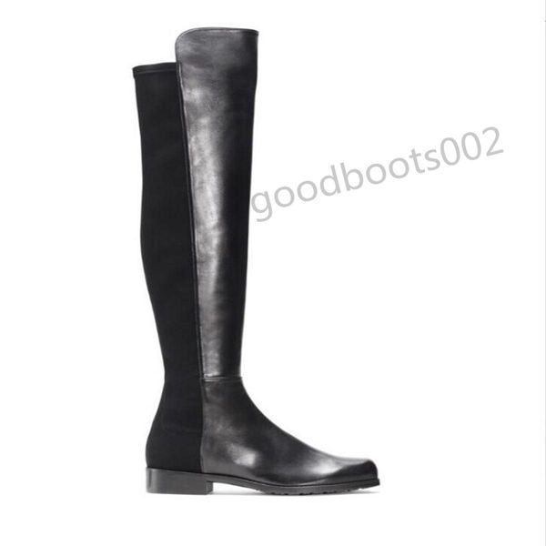 

2021 autumn and winter new classic stretch boots 2.5 cm high heel women's leather slim shoes high-length boots for women black