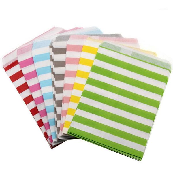 

100pcs greaseproof paper candy bags stripes packaging treat kids birthday party wedding decoration baby shower suppplies1