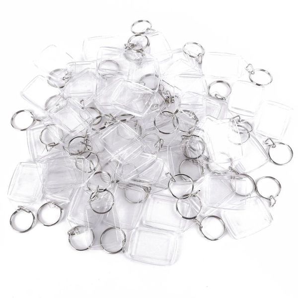 

keychains 50 piece acrylic keychain for passport picture po blank keyrings, Silver