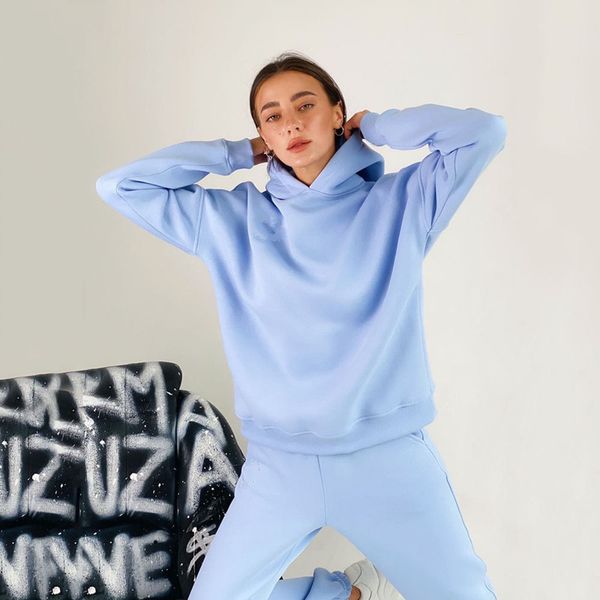 

tracksuits women's oversized hoodie and pants casual sport suit winter two piece set hoodies for sportswear sports suit women #3799, Gray