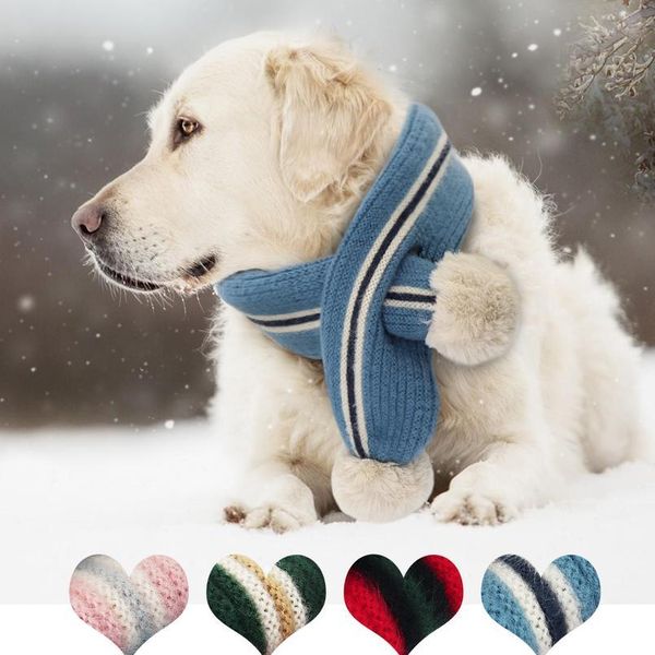 

dog cat scarf collar warm winter puppy cat knitting scarf necktie adjustable pet accessories for medium large dogs pet bbyynt