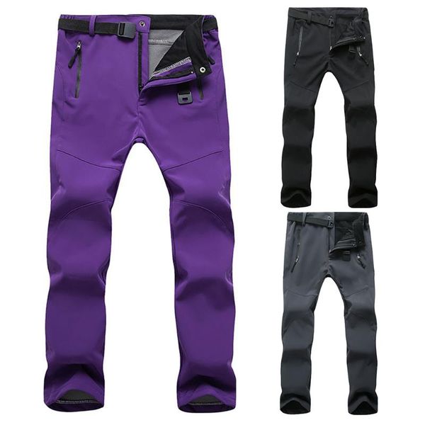 

women winter quick dry pants casual workout pant trekking mountain climbing thick warm long trousers, Black;white