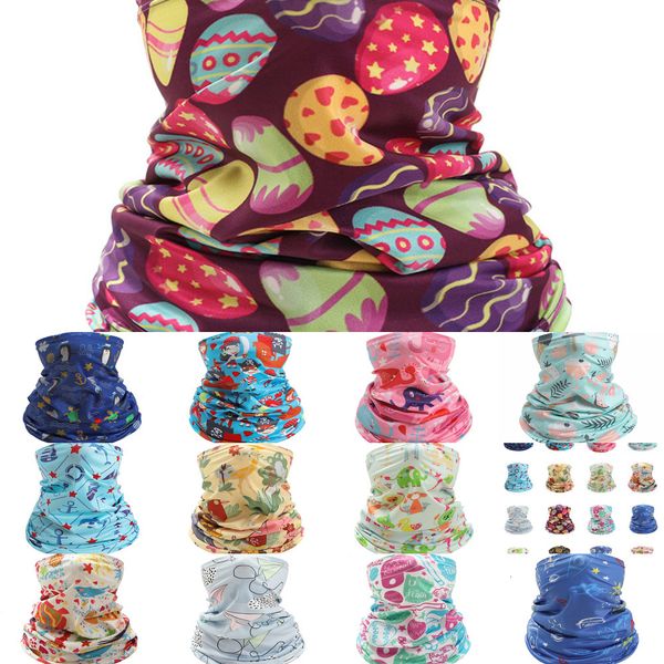 

dhl shipping windproof neck gaiter teenagers uv protection face cover outdoor cartoon bandana kids summer balaclava mask obg90, Black