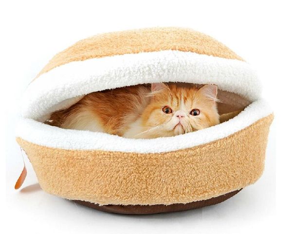 

rhumen hamburger design washable pet bed soft dog house cotton cat sleeping bag