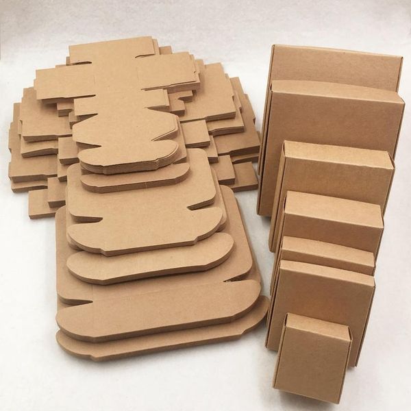 

24pcs/lot 7 sizes small kraft cardboard packing gift box handmade soap candy for wedding decorations event party bbynzq