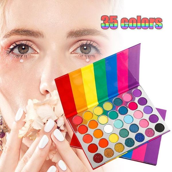 

professional 35 colours rainbow eyeshadow makeup palette waterproof mixed shadow colorful palette eye glitter eyeshadow neo l0q1
