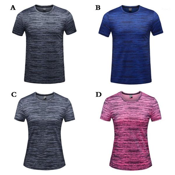 

spring summer fitness sports stretch t-shirts quick-drying short-sleeve men women compression tight running t-shirts1, Black;blue