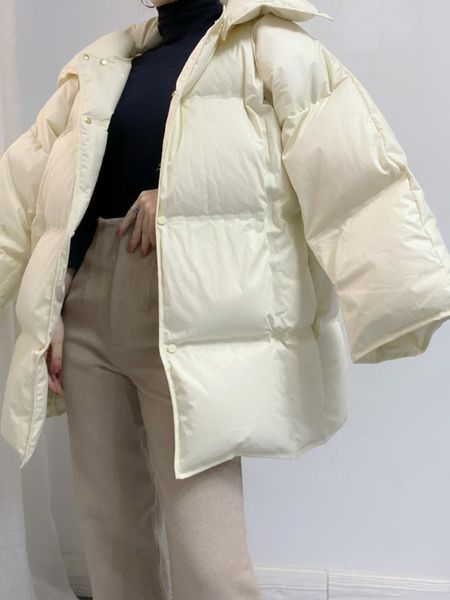 

and winter new product b family rice apricot frosted poplin cold wind stand collar detachable jacket down jacket female, Black
