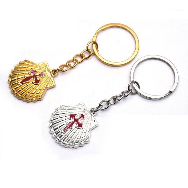 

cross keychain santiago keyring shell cross gift kaychains1, Silver