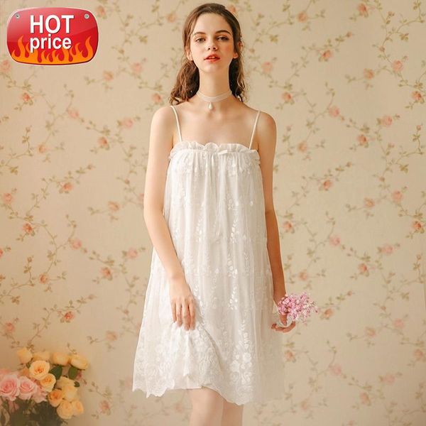 

woman lace nightwear sweet fairy lady nightgown strap dress sleeveless nightgown camisole sleepwear summer skirt nightdress #fk6u, Black;white