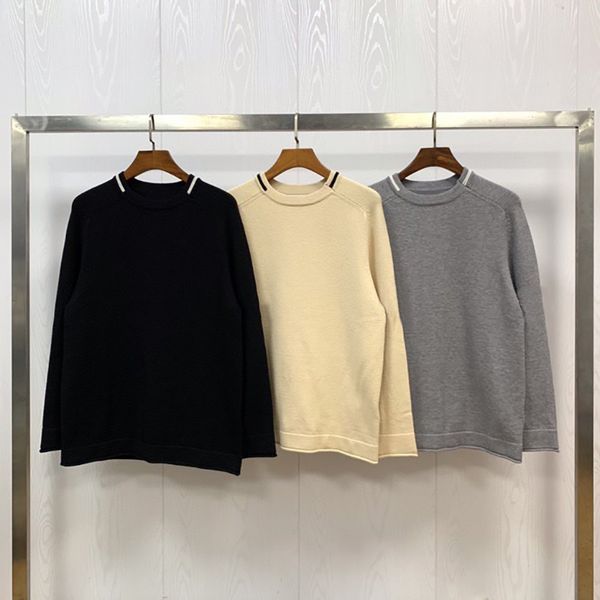 

2020fw new men round neck sweater knitwear couple pullover ladies winter knitwear size -xxl, White;black