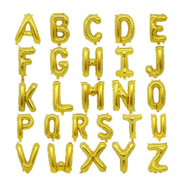 

16" letter a-z foil balloons aluminium air balloons gold silver pink birthday party wedding xmas decorations helium foil balloon kids t